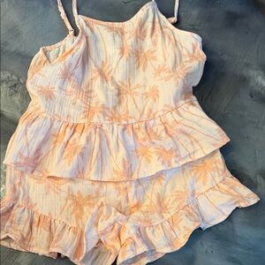 Grayson Threads Peach Palm Print Kids Matching Set